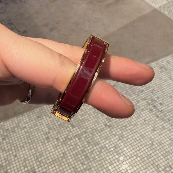 Hermès Burgundy Enamel GHW Clic H Bracelet - Picture 10 of 14
